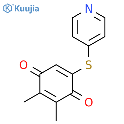 2,5-Cyclohexadiene-1,4-dione, 2,3-dimethyl-5-(4-pyridinylthio)- structure