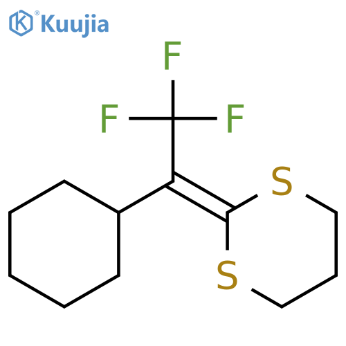 1,3-Dithiane, 2-(1-cyclohexyl-2,2,2-trifluoroethylidene)- structure