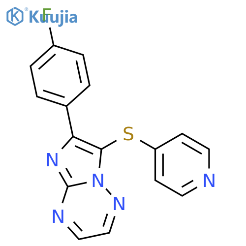 Imidazo[1,2-b][1,2,4]triazine, 6-(4-fluorophenyl)-7-(4-pyridinylthio)- structure