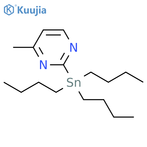 4-methyl-2-(tributyltin)pyrimidine structure