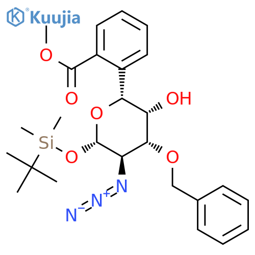 2-Azido-2-deoxy-1-O-[(1,1-dimethylethyl)dimethylsilyl]-3-O-(phenylmethyl)-beta-D-glucopyranose 6-benzoate structure
