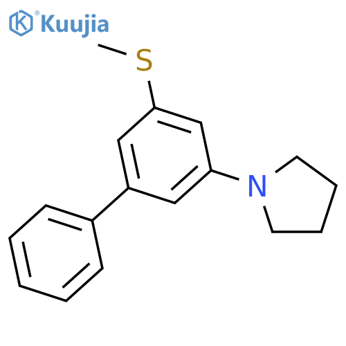 Pyrrolidine, 1-[5-(methylthio)[1,1'-biphenyl]-3-yl]- structure