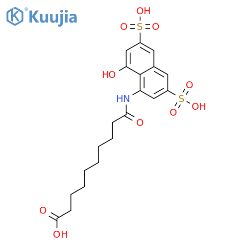 Decanoic acid,10-[(8-hydroxy-3,6-disulfo-1-naphthalenyl)amino]-10-oxo-, sodium salt (1:2) structure