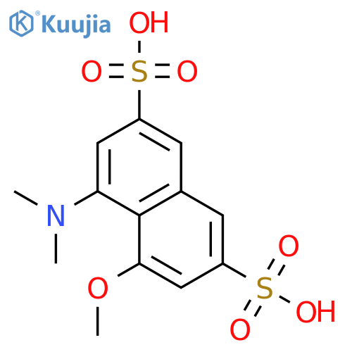 2,7-Naphthalenedisulfonicacid, 4-(dimethylamino)-5-methoxy-, sodium salt (1:1) structure