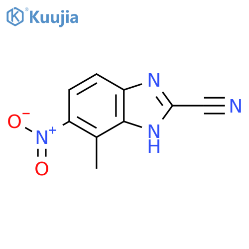 7-methyl-6-nitro-1H-Benzimidazole-2-carbonitrile structure
