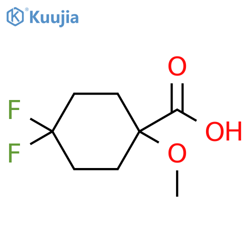 4,4-difluoro-1-methoxycyclohexane-1-carboxylic acid structure