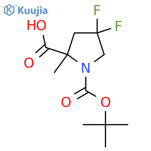 1-(tert-Butoxycarbonyl)-4,4-difluoro-2-methylpyrrolidine-2-carboxylic acid structure