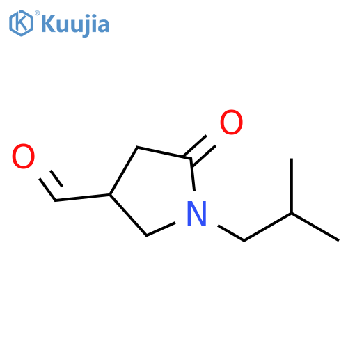 1-(2-methylpropyl)-5-oxopyrrolidine-3-carbaldehyde structure