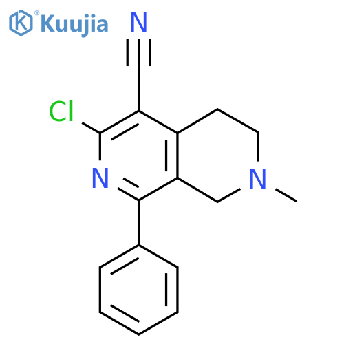 3-Chloro-7-methyl-1-phenyl-5,6,7,8-tetrahydro-2,7-naphthyridine-4-carbonitrile structure