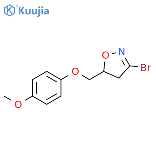 3-Bromo-5-(4-methoxy-phenoxymethyl)-4,5-dihydro-isoxazole structure