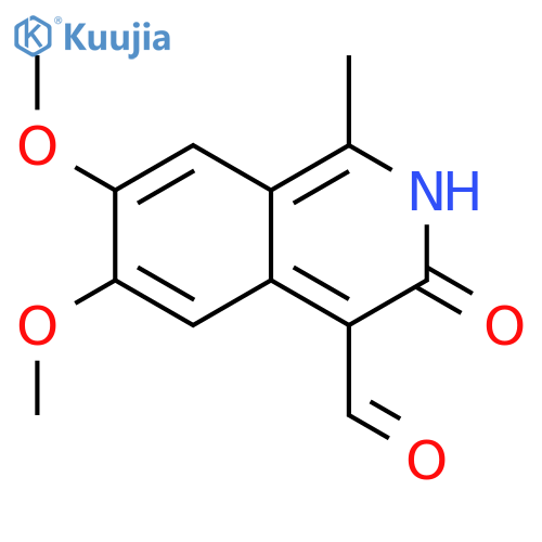 3-hydroxy-6,7-dimethoxy-1-methylisoquinoline-4-carbaldehyde structure