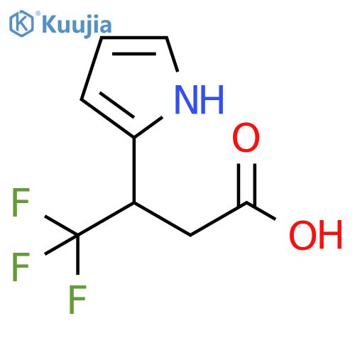 4,4,4-trifluoro-3-(1H-pyrrol-2-yl)butanoic acid structure