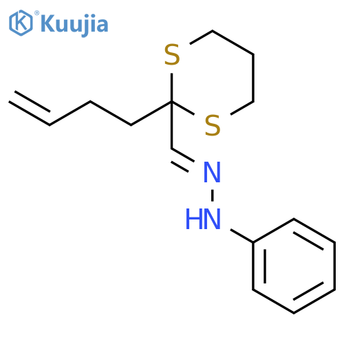 1,3-Dithiane-2-carboxaldehyde, 2-(3-butenyl)-, phenylhydrazone structure