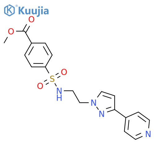 methyl 4-({2-[3-(pyridin-4-yl)-1H-pyrazol-1-yl]ethyl}sulfamoyl)benzoate structure