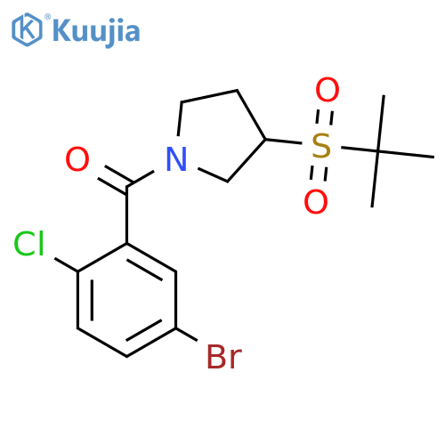 1-(5-bromo-2-chlorobenzoyl)-3-(2-methylpropane-2-sulfonyl)pyrrolidine structure
