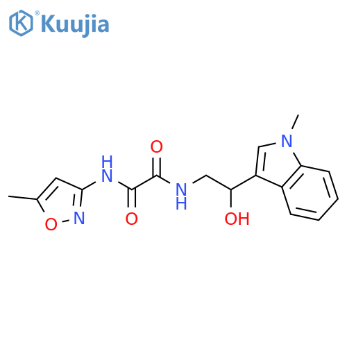 N-2-hydroxy-2-(1-methyl-1H-indol-3-yl)ethyl-N'-(5-methyl-1,2-oxazol-3-yl)ethanediamide structure