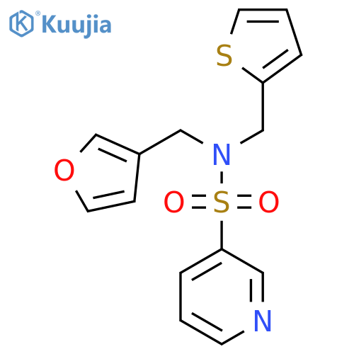 N-(furan-3-yl)methyl-N-(thiophen-2-yl)methylpyridine-3-sulfonamide structure
