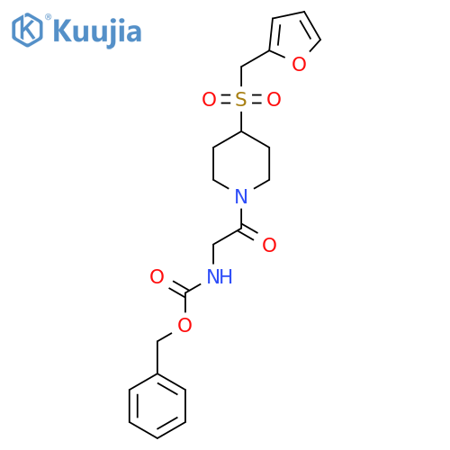 benzyl N-(2-{4-(furan-2-yl)methanesulfonylpiperidin-1-yl}-2-oxoethyl)carbamate structure