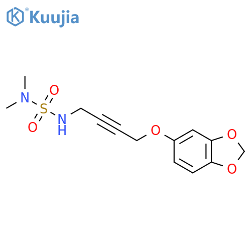 {4-(2H-1,3-benzodioxol-5-yloxy)but-2-yn-1-ylsulfamoyl}dimethylamine structure