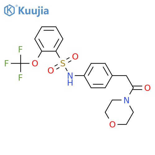 N-{4-2-(morpholin-4-yl)-2-oxoethylphenyl}-2-(trifluoromethoxy)benzene-1-sulfonamide structure