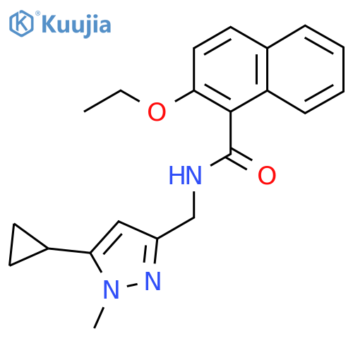 N-(5-cyclopropyl-1-methyl-1H-pyrazol-3-yl)methyl-2-ethoxynaphthalene-1-carboxamide structure
