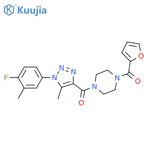1-1-(4-fluoro-3-methylphenyl)-5-methyl-1H-1,2,3-triazole-4-carbonyl-4-(furan-2-carbonyl)piperazine structure
