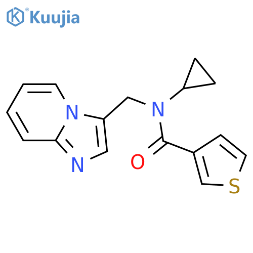 N-cyclopropyl-N-({imidazo[1,2-a]pyridin-3-yl}methyl)thiophene-3-carboxamide structure