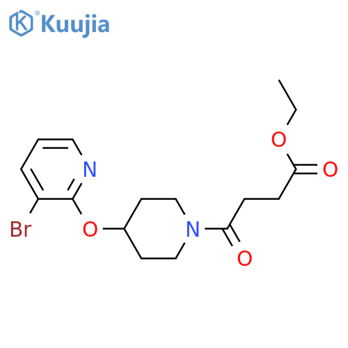 ethyl 4-{4-[(3-bromopyridin-2-yl)oxy]piperidin-1-yl}-4-oxobutanoate structure