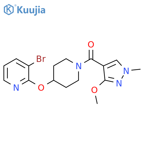 3-bromo-2-{[1-(3-methoxy-1-methyl-1H-pyrazole-4-carbonyl)piperidin-4-yl]oxy}pyridine structure