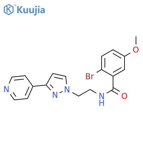 2-bromo-5-methoxy-N-{2-3-(pyridin-4-yl)-1H-pyrazol-1-ylethyl}benzamide structure