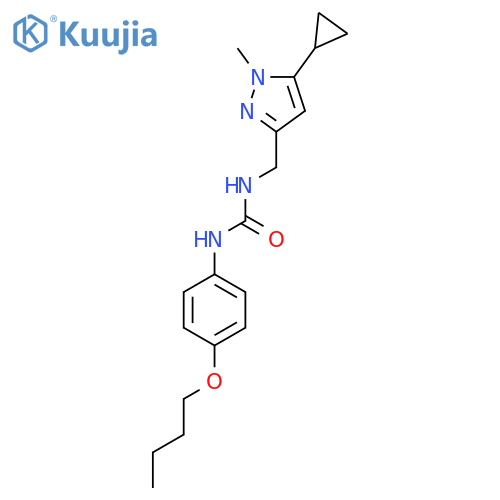 1-(4-butoxyphenyl)-3-(5-cyclopropyl-1-methyl-1H-pyrazol-3-yl)methylurea structure