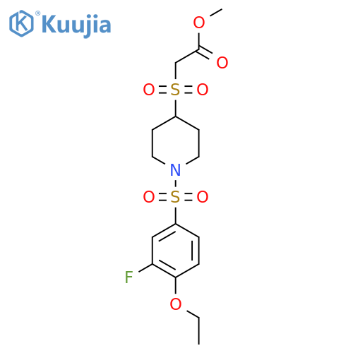 methyl 2-{[1-(4-ethoxy-3-fluorobenzenesulfonyl)piperidin-4-yl]sulfonyl}acetate structure