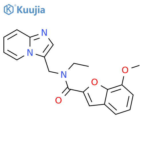N-ethyl-N-({imidazo[1,2-a]pyridin-3-yl}methyl)-7-methoxy-1-benzofuran-2-carboxamide structure
