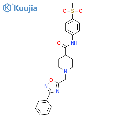 N-(4-methanesulfonylphenyl)-1-(3-phenyl-1,2,4-oxadiazol-5-yl)methylpiperidine-4-carboxamide structure