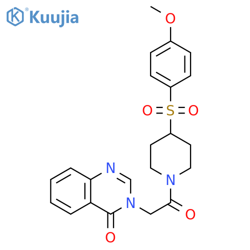 3-{2-[4-(4-methoxybenzenesulfonyl)piperidin-1-yl]-2-oxoethyl}-3,4-dihydroquinazolin-4-one structure