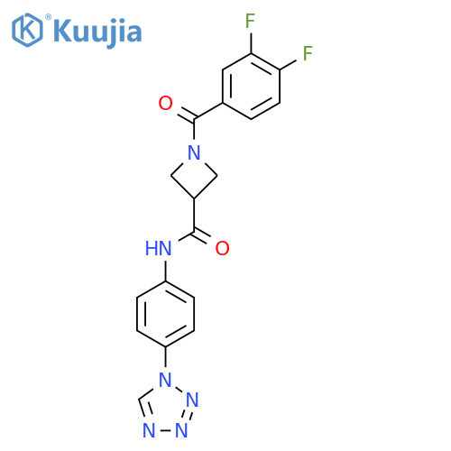 1-(3,4-difluorobenzoyl)-N-4-(1H-1,2,3,4-tetrazol-1-yl)phenylazetidine-3-carboxamide structure