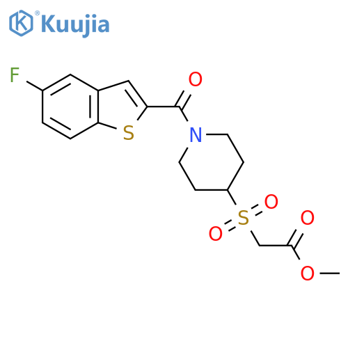 methyl 2-{[1-(5-fluoro-1-benzothiophene-2-carbonyl)piperidin-4-yl]sulfonyl}acetate structure