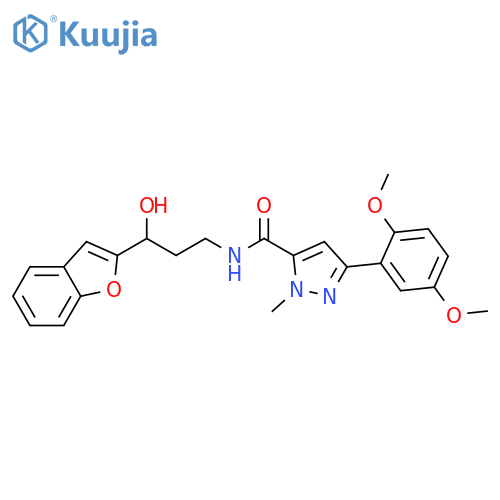 N-3-(1-benzofuran-2-yl)-3-hydroxypropyl-3-(2,5-dimethoxyphenyl)-1-methyl-1H-pyrazole-5-carboxamide structure
