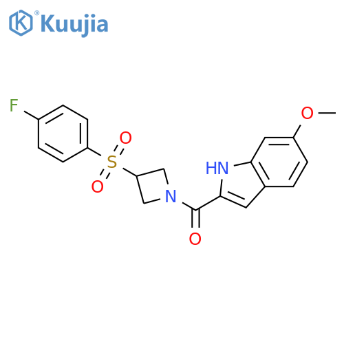2-3-(4-fluorobenzenesulfonyl)azetidine-1-carbonyl-6-methoxy-1H-indole structure