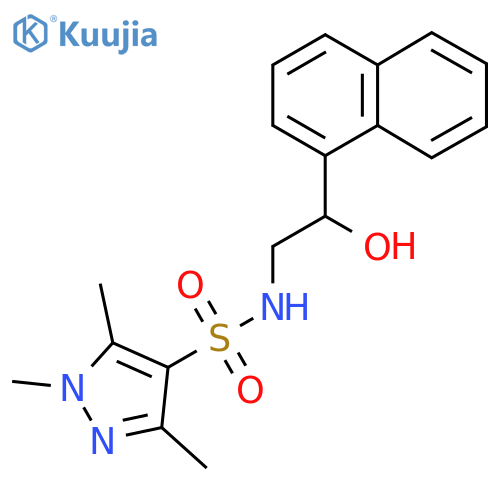 N-2-hydroxy-2-(naphthalen-1-yl)ethyl-1,3,5-trimethyl-1H-pyrazole-4-sulfonamide structure