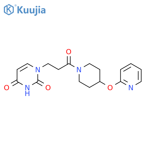 1-{3-oxo-3-[4-(pyridin-2-yloxy)piperidin-1-yl]propyl}-1,2,3,4-tetrahydropyrimidine-2,4-dione structure