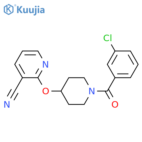 2-{[1-(3-chlorobenzoyl)piperidin-4-yl]oxy}pyridine-3-carbonitrile structure