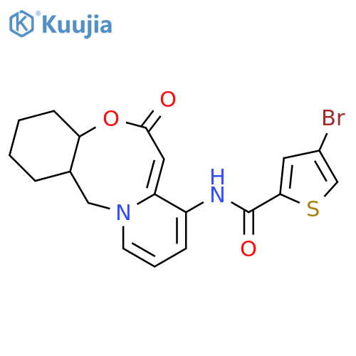 4-bromo-N-{2-oxo-9-oxa-1-azatricyclo10.4.0.0^{3,8}hexadeca-3,5,7-trien-5-yl}thiophene-2-carboxamide structure