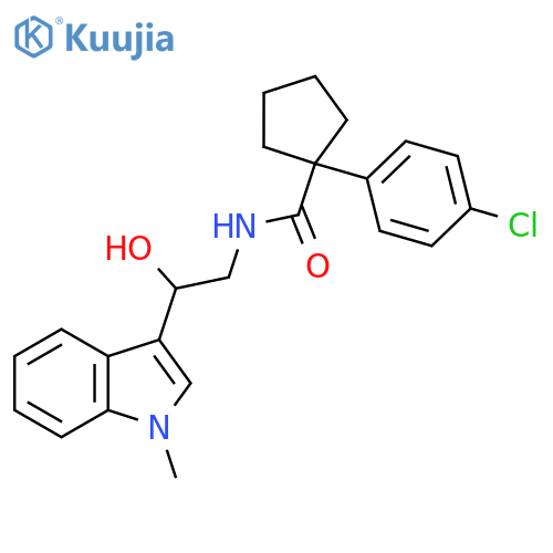 1-(4-chlorophenyl)-N-[2-hydroxy-2-(1-methyl-1H-indol-3-yl)ethyl]cyclopentane-1-carboxamide structure