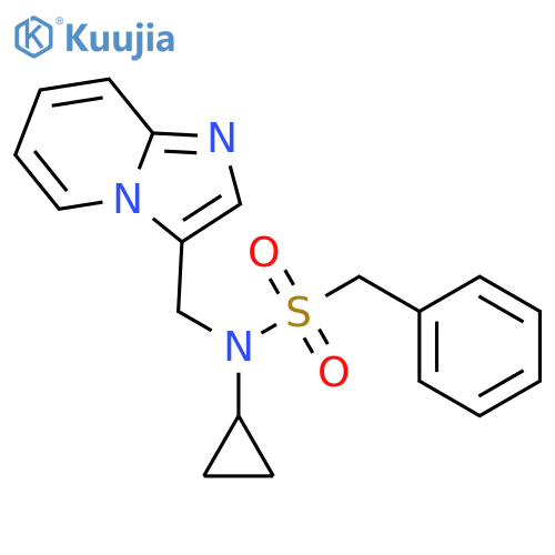 N-cyclopropyl-N-({imidazo[1,2-a]pyridin-3-yl}methyl)-1-phenylmethanesulfonamide structure
