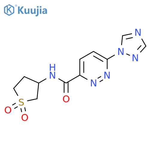 N-(1,1-dioxo-1lambda6-thiolan-3-yl)-6-(1H-1,2,4-triazol-1-yl)pyridazine-3-carboxamide structure