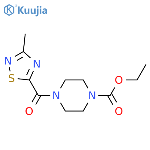 ethyl 4-(3-methyl-1,2,4-thiadiazole-5-carbonyl)piperazine-1-carboxylate structure