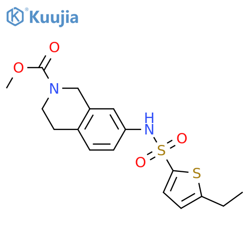 methyl 7-(5-ethylthiophene-2-sulfonamido)-1,2,3,4-tetrahydroisoquinoline-2-carboxylate structure