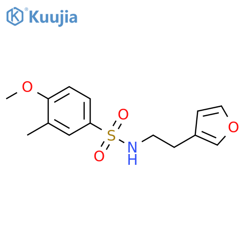 N-[2-(furan-3-yl)ethyl]-4-methoxy-3-methylbenzene-1-sulfonamide structure