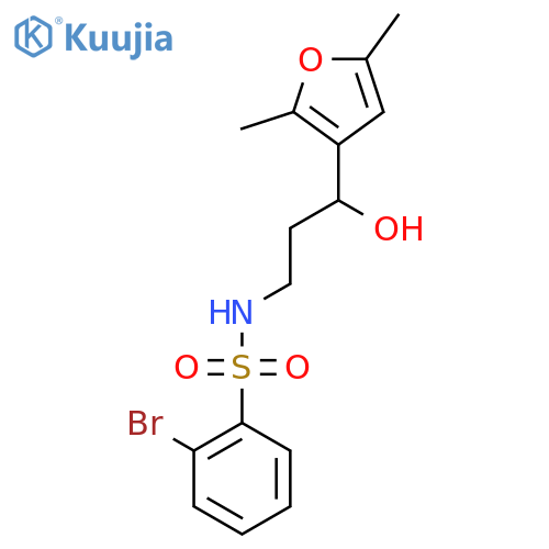 2-bromo-N-[3-(2,5-dimethylfuran-3-yl)-3-hydroxypropyl]benzene-1-sulfonamide structure